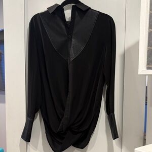 Gracia Black Blouse with Stylish Details